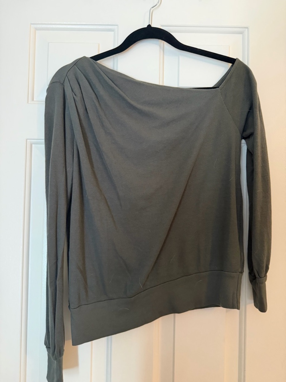 LAmade Olive Green Long Sleeve Boatneck Top